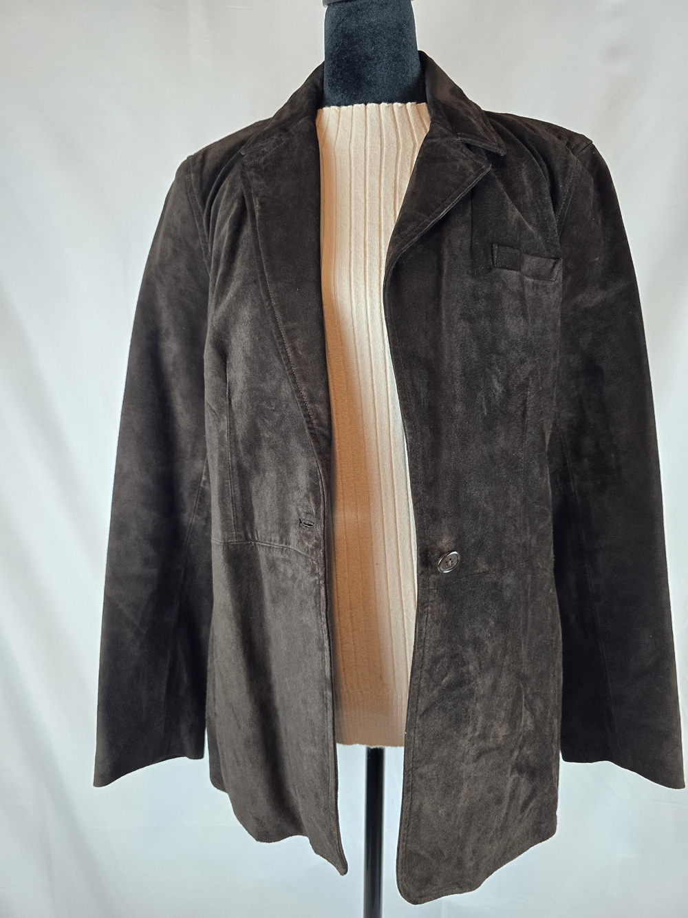 INC International Concepts Rich Dark Brown Suede Blazer